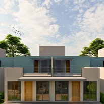 Áreas verdes y casas modernas